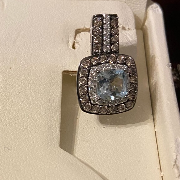 Le Vian Aquamarine and Chocolate Diamonds Earrings - Picture 6 of 7